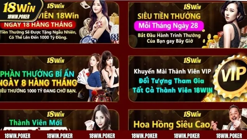 Top ưu đãi hấp dẫn hàng đầu tại 18WIN 